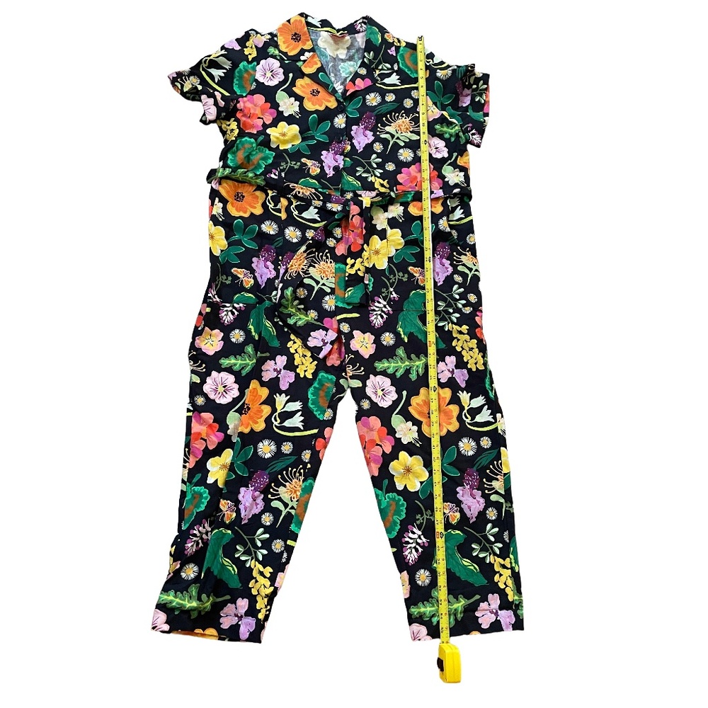 Linen floral jumpsuit OBUS AU size 20 - Colorful fun short sleeve jumpsuit - Picture 3 of 8
